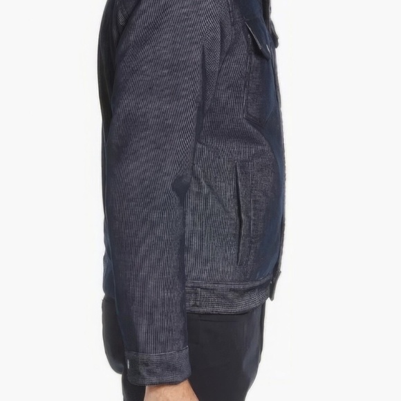 NWT Nordstrom Robert Barakett Mens Worthington Trucker Jacket Coat Blue XL $275 - Picture 5 of 8